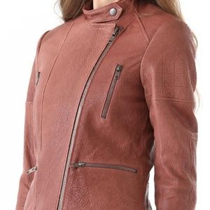 Theory Juno Jacket Leather in Marine Size L